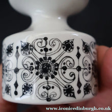 Load image into Gallery viewer, 1970s Norwegian Figgjo Flint Ceramic Candleholder with Stylish Black and White Pattern - European Ceramics
