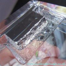 Load image into Gallery viewer, PAIR of Vintage 1970s NORWEGIAN Hadeland Clear Crystal Glass Paperweights: Abstract Viking Ship &amp; Runic Patterns
