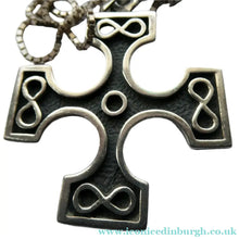 Load image into Gallery viewer, OLA GORIE. Hallmarked Scottish Silver Vintage 1970s Burrian Cross Pendant
