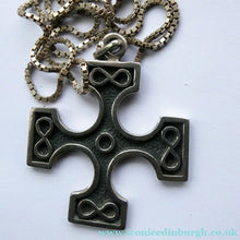 Load image into Gallery viewer, OLA GORIE. Hallmarked Scottish Silver Vintage 1970s Burrian Cross Pendant
