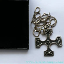 Load image into Gallery viewer, OLA GORIE. Hallmarked Scottish Silver Vintage 1970s Burrian Cross Pendant
