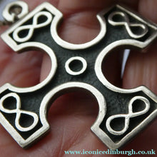 Load image into Gallery viewer, OLA GORIE. Hallmarked Scottish Silver Vintage 1970s Burrian Cross Pendant
