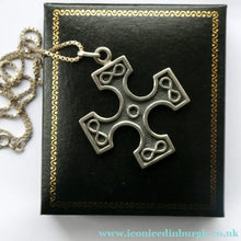 Load image into Gallery viewer, OLA GORIE. Hallmarked Scottish Silver Vintage 1970s Burrian Cross Pendant
