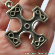Load image into Gallery viewer, OLA GORIE. Hallmarked Scottish Silver Vintage 1970s Burrian Cross Pendant
