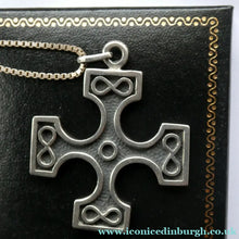 Load image into Gallery viewer, OLA GORIE. Hallmarked Scottish Silver Vintage 1970s Burrian Cross Pendant
