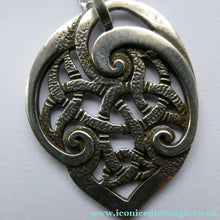 Load image into Gallery viewer, Scottish Silver Small Book of Kells Design Pendant or Necklace Designed by Ola Gorie
