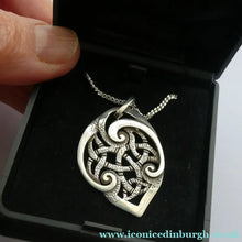 Load image into Gallery viewer, Scottish Silver Small Book of Kells Design Pendant or Necklace Designed by Ola Gorie
