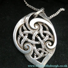 Load image into Gallery viewer, Scottish Silver Small Book of Kells Design Pendant or Necklace Designed by Ola Gorie
