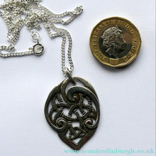 Load image into Gallery viewer, Scottish Silver Small Book of Kells Design Pendant or Necklace Designed by Ola Gorie

