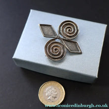 Load image into Gallery viewer, OLA GORIE. Hallmarked Scottish Silver Vintage SKARA BRAE Brooch 1970s
