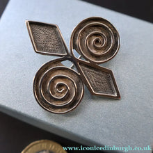 Load image into Gallery viewer, OLA GORIE. Hallmarked Scottish Silver Vintage SKARA BRAE Brooch 1970s
