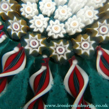 Load image into Gallery viewer, LARGE Vintage Scottish PERTHSHIRE Paperweight. Aqua Green Ground, 15 Spokes &amp; Millefiori Canes. P Cane in Center
