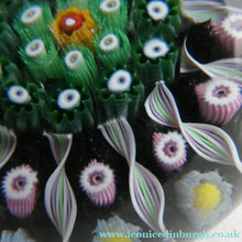 Load image into Gallery viewer, Scottish PERTHSHIRE Paperweight. Black Ground. 12 Half Spokes &amp; Millefiori Canes
