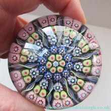 Load image into Gallery viewer, 1970s Early Perthshire Paperweight Scottish Glass Millefiori and Latticino Spokes
