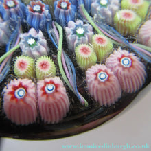Load image into Gallery viewer, 1970s Early Perthshire Paperweight Scottish Glass Millefiori and Latticino Spokes
