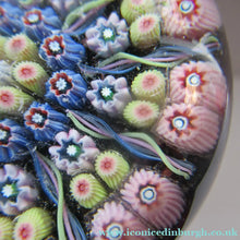 Load image into Gallery viewer, 1970s Early Perthshire Paperweight Scottish Glass Millefiori and Latticino Spokes
