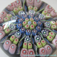 Load image into Gallery viewer, 1970s Early Perthshire Paperweight Scottish Glass Millefiori and Latticino Spokes
