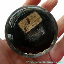 Load image into Gallery viewer, Scottish PERTHSHIRE Paperweight. Dark Blue Ground, 10 Short Spokes &amp; Millefiori Canes
