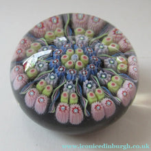Load image into Gallery viewer, 1970s Early Perthshire Paperweight Scottish Glass Millefiori and Latticino Spokes
