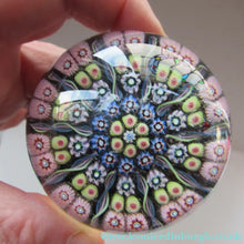 Load image into Gallery viewer, 1970s Early Perthshire Paperweight Scottish Glass Millefiori and Latticino Spokes

