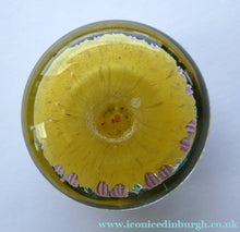 Load image into Gallery viewer, Vintage Scottish Perthshire Paperweight Yellow Ground 9 Spokess
