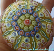 Load image into Gallery viewer, Vintage Scottish Perthshire Paperweight Yellow Ground 9 Spokess
