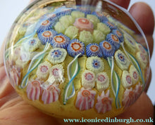 Load image into Gallery viewer, Vintage Scottish Perthshire Paperweight Yellow Ground 9 Spokess
