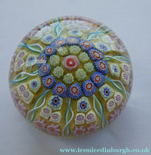 Load image into Gallery viewer, Vintage Scottish Perthshire Paperweight Yellow Ground 9 Spokess
