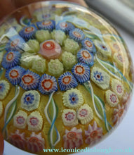 Load image into Gallery viewer, Vintage Scottish Perthshire Paperweight Yellow Ground 9 Spokess
