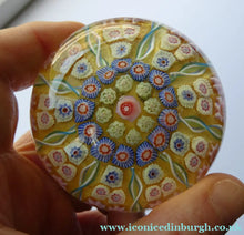 Load image into Gallery viewer, Vintage Scottish Perthshire Paperweight Yellow Ground 9 Spokess
