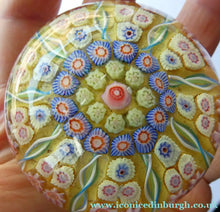 Load image into Gallery viewer, Vintage Scottish Perthshire Paperweight Yellow Ground 9 Spokess
