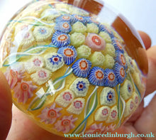 Load image into Gallery viewer, Vintage Scottish Perthshire Paperweight Yellow Ground 9 Spokess
