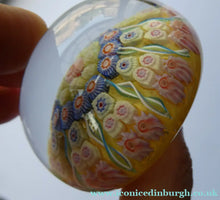 Load image into Gallery viewer, Vintage Scottish Perthshire Paperweight Yellow Ground 9 Spokess
