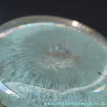 Load image into Gallery viewer, Vintage 1970s Scottish PERTHSHIRE Paperweight. Pale Ice Blue Ground. 11 Half Spokes &amp; Millefiori Canes - Paperweight
