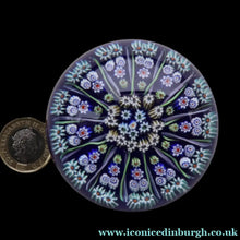 Load image into Gallery viewer, Vintage Scottish Strathearn Paperweight. 13 Half Spokes &amp; Millefiori Canes 
