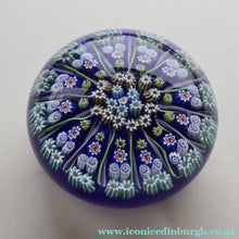 Load image into Gallery viewer, Vintage Scottish Strathearn Paperweight. 13 Half Spokes &amp; Millefiori Canes 
