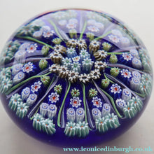 Load image into Gallery viewer, Vintage Scottish Strathearn Paperweight. 13 Half Spokes &amp; Millefiori Canes 
