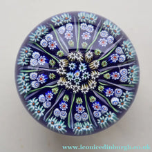 Load image into Gallery viewer, Vintage Scottish Strathearn Paperweight. 13 Half Spokes &amp; Millefiori Canes 
