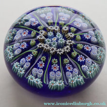 Load image into Gallery viewer, Vintage Scottish Strathearn Paperweight. 13 Half Spokes &amp; Millefiori Canes 
