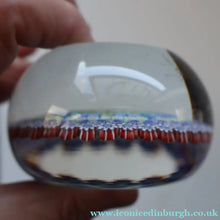 Load image into Gallery viewer, Post 1978 Scottish Perthshire Paperweight with Polished Facet on the Top &amp; P cane in Outer Ring

