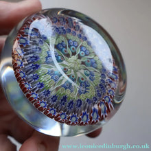 Load image into Gallery viewer, Post 1978 Scottish Perthshire Paperweight with Polished Facet on the Top &amp; P cane in Outer Ring

