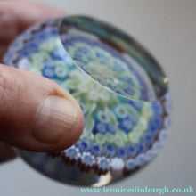 Load image into Gallery viewer, Post 1978 Scottish Perthshire Paperweight with Polished Facet on the Top &amp; P cane in Outer Ring

