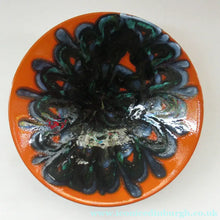 Load image into Gallery viewer, 1970s Poole DELPHIS Fruit Bowl. Abstract Designs in Orange &amp; Dark Blue Shades

