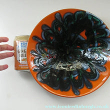 Load image into Gallery viewer, 1970s Poole DELPHIS Fruit Bowl. Abstract Designs in Orange &amp; Dark Blue Shades
