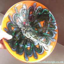 Load image into Gallery viewer, 1970s Poole DELPHIS Fruit Bowl. Abstract Designs in Orange &amp; Dark Blue Shades

