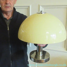 Load image into Gallery viewer, 1970s Vintage Italian Prova Table Lamp with Cream Plastic Mushroom Shade
