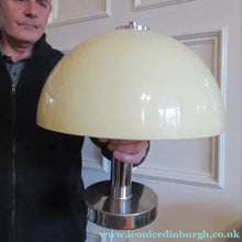 Load image into Gallery viewer, 1970s Vintage Italian Prova Table Lamp with Cream Plastic Mushroom Shade
