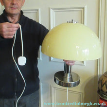 Load image into Gallery viewer, 1970s Vintage Italian Prova Table Lamp with Cream Plastic Mushroom Shade
