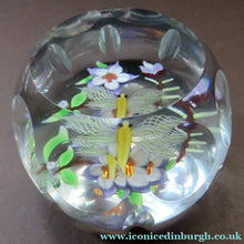 Load image into Gallery viewer, Vintage Allan Scott J Glass Jay Glass Lampwork Scottish Paperweight with Dragonfly
