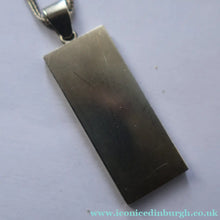 Load image into Gallery viewer, 1970s Vintage "RH" Sterling Silver Ingot PENDANT &amp; Thick Snake CHAIN. Hallmarked Edinburgh 1979
